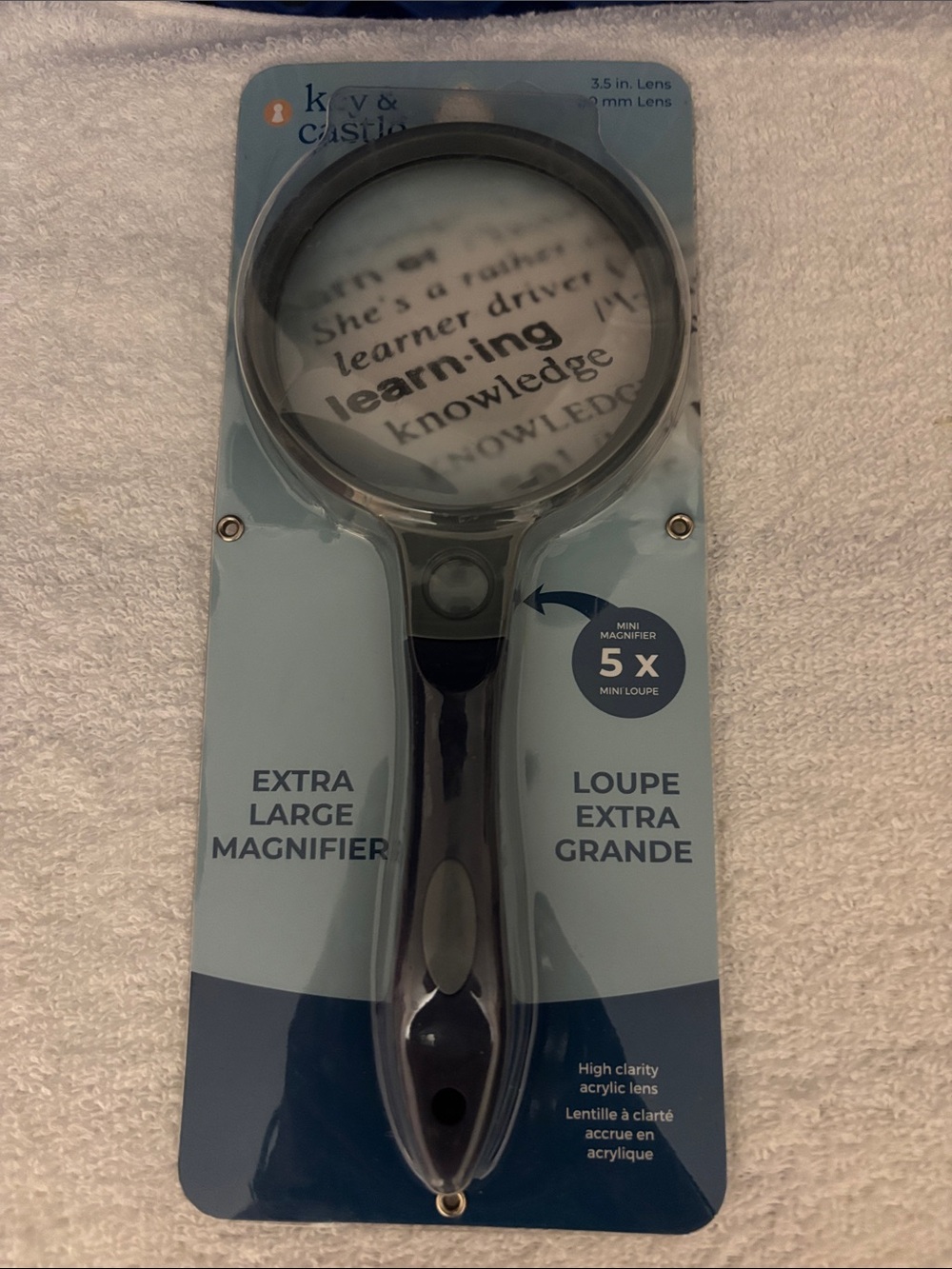 Extra Large Magnifier Handheld Loupe – Black/Gray